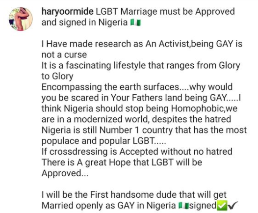 I will be the first man to openly get married as a gay in Nigeria- chef Ayo declares