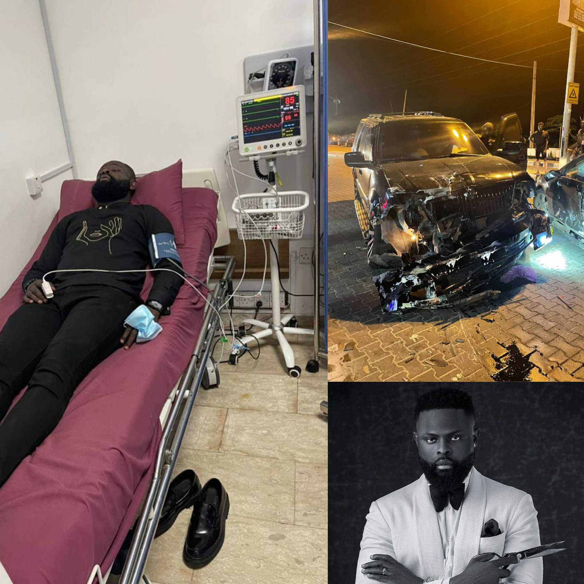 Fashion designer Yomi Casual hospitalised after surviving a ghastly motor accident photos