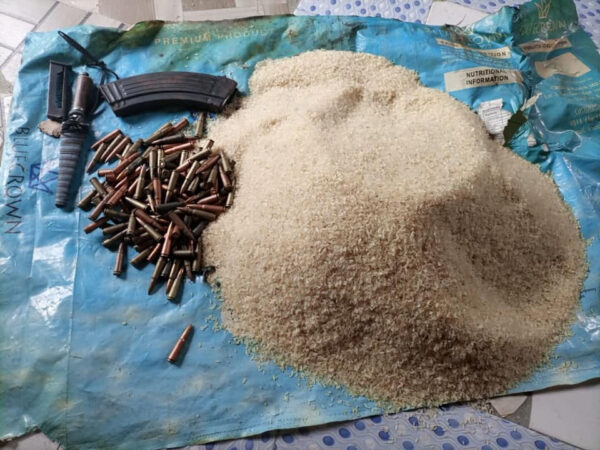 Suspect flees into forest as Delta police intercept AK 47 138 live ammunition concealed in bag of rice