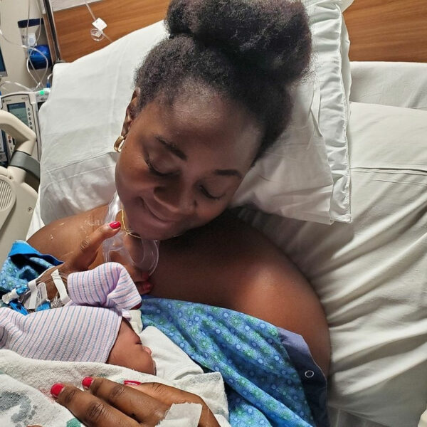 Adeola Fayehun and her husband welcome baby girl photos