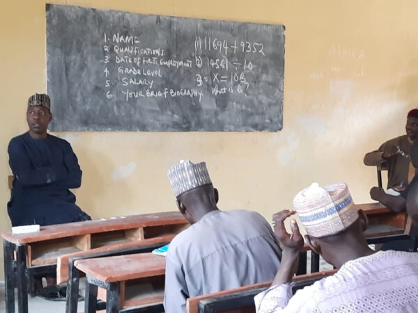 Borno state governor Babagana Zulum holds impromptu test for teachers photos