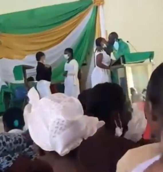 Priest filmed kissing female students on the mouth inside the church